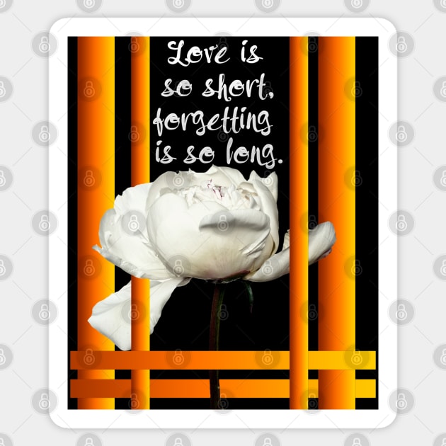 Love is so short, forgetting is so long. Sticker by LanaBanana